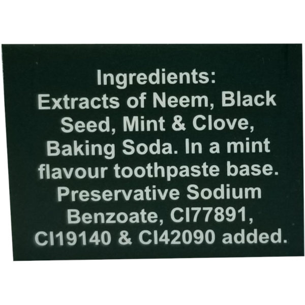 Essential Palace Organic Neem Toothpaste Fluoride Free Vegan 5 IN 1 6.5 OZ ingredients