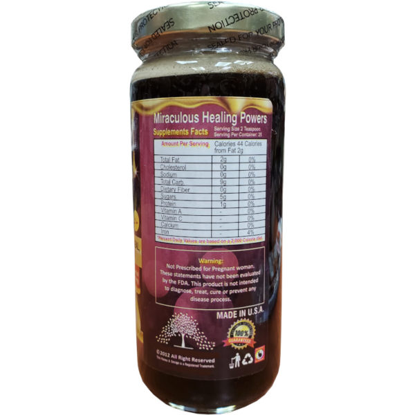 Essential Palace Organic Sea Moss Honey With Lavender 5 IN 1 16 OZ back glass