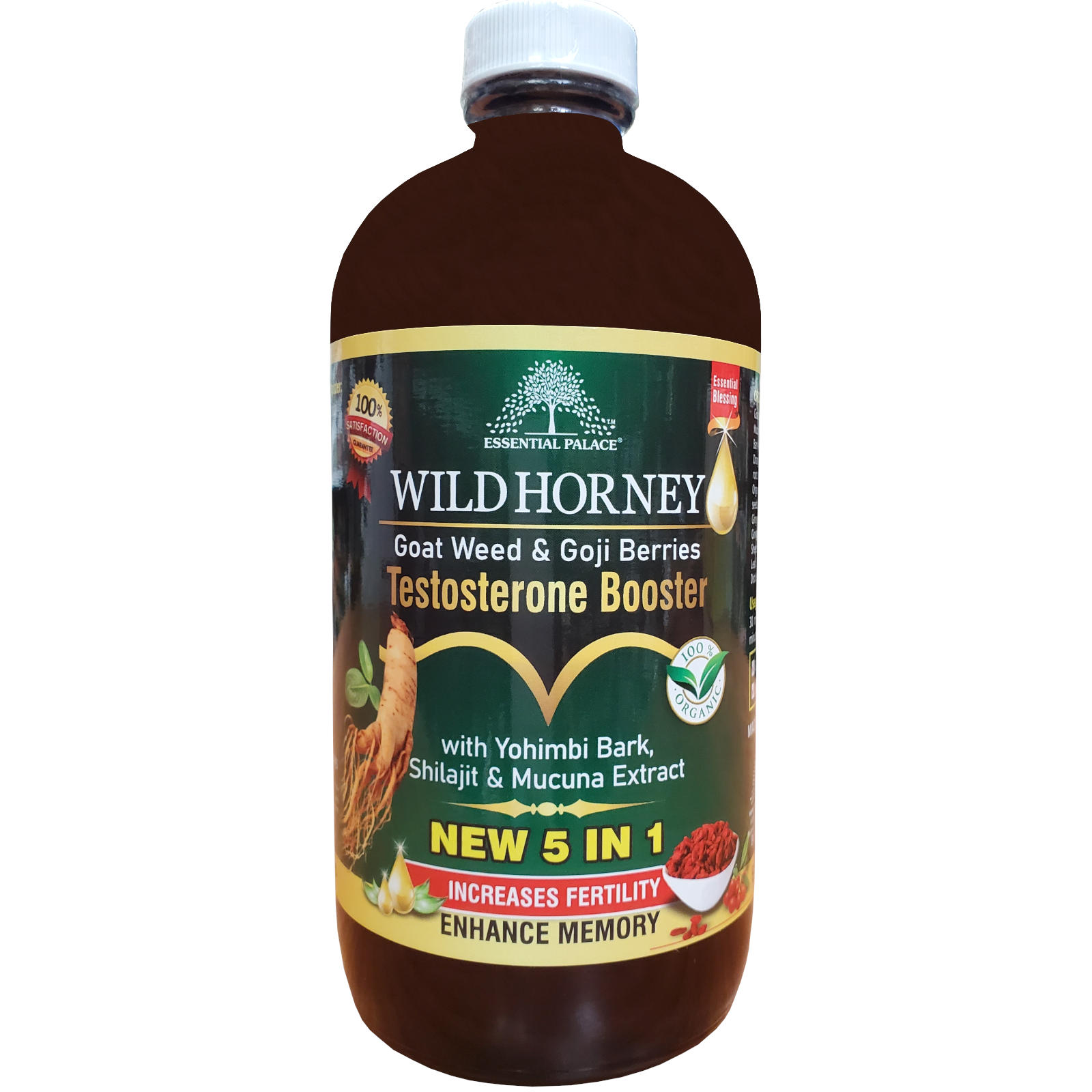 Essential Palace Organic Wild Horney With Goat Weed & Goji Berries 5 IN 1 16 OZ Front