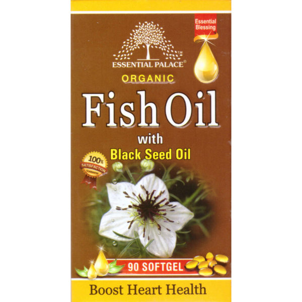 Essential Palace Organic Fish Oil with Black Seed Oil 90 SoftGel Front 1