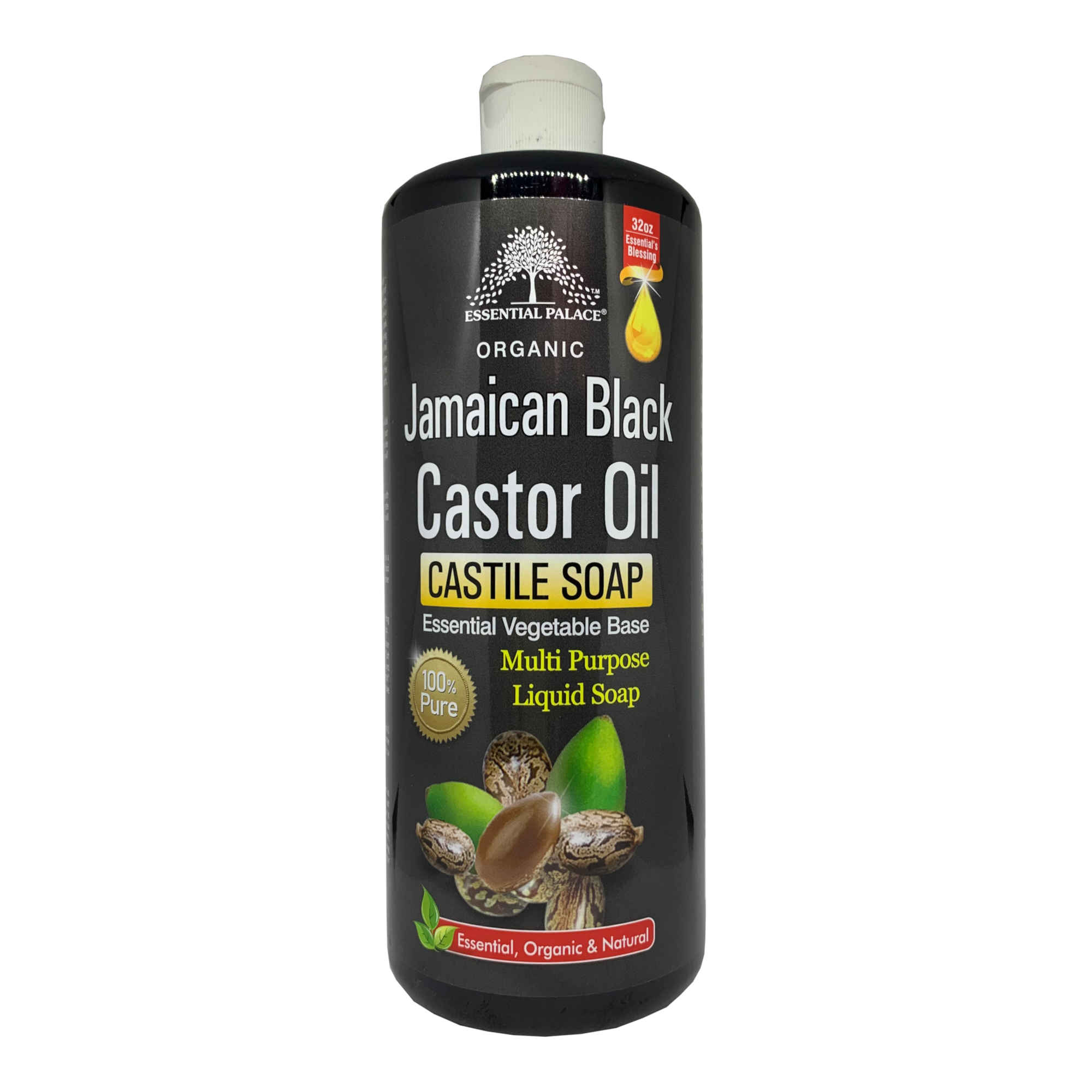Essential Palace Jamaican Black Castor Oil Castile Soap 32 OZ Front
