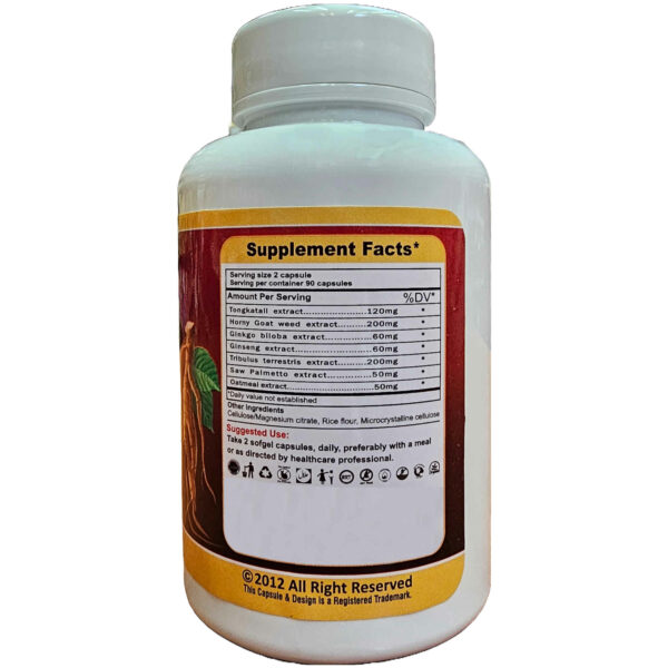 Essential Palace Tongkat Ali and Horny Goat Capsule Supplement Facts